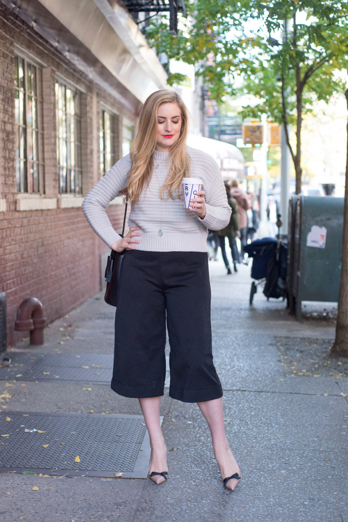 cozy sweaters and forever 21 culottes