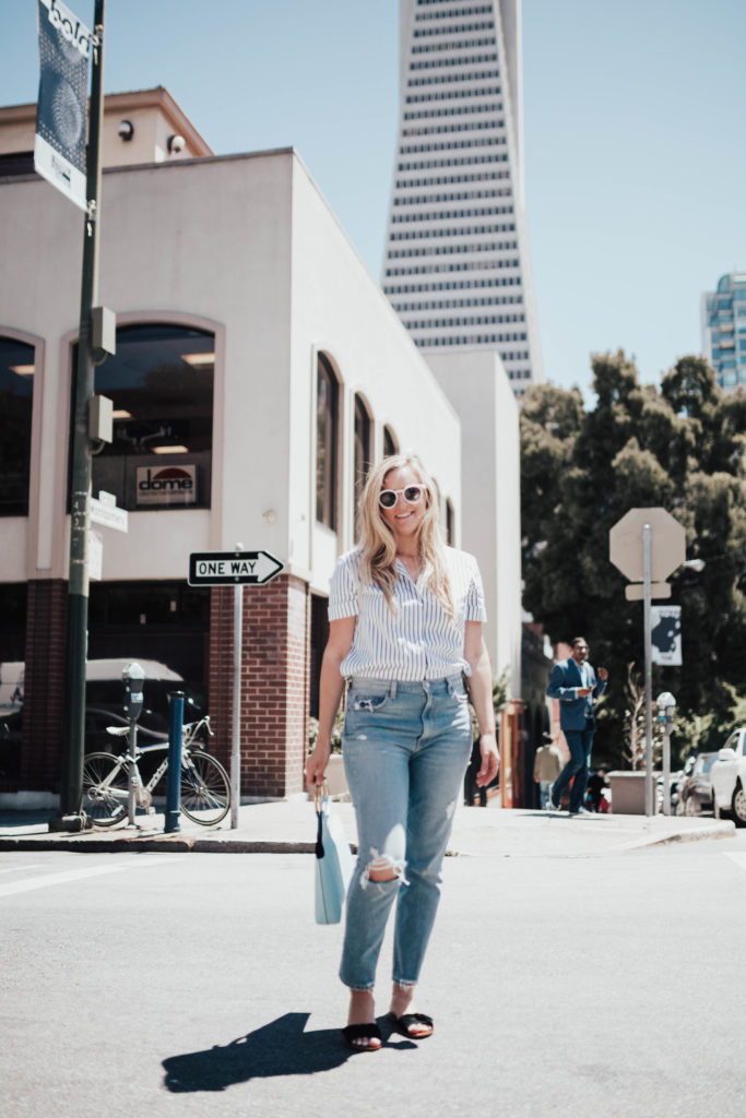 reformation-denim trans america building san francisco